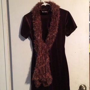 Brown velvet dress !